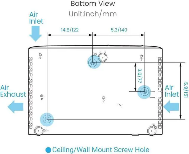 Alt view image 7 of 7 - BenQ HT2060 1080p HDR LED Home Theater Projector with Lens Shift & Low Latency, 2300 Lumens, DCI-P3 & Rec.709 Wide Color Gamut, 16.7ms Low Latency, Vertical Lens Shift, 2D Keystone, 1.3X Zoom,  S/PDIF, HDMI 2.0, Built-in 5Wx2 Speakers