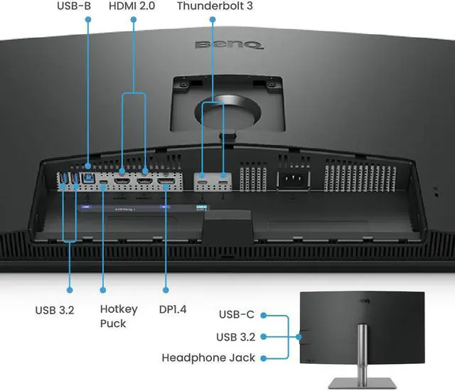 Alt view image 11 of 12 - BenQ PD3225U Mac-Ready 32" 4K UHD | 99% Rec. 709 & sRGB | IPS | DeltaE =3 | ICC Sync | Calibration Report | AQCOLOR | Uniformity | HotKey Puck | DisplayPort | USB-C (65W) | USB Hub