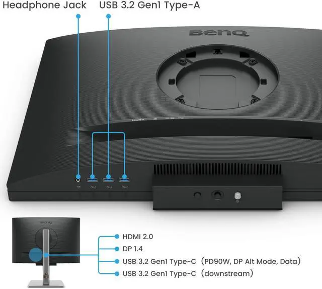 Alt view image 6 of 11 - BenQ RD240Q 24.1” WQXGA Programming Monitor, 90W USB Type-C, Advanced Coding Modes, Coding HotKey, Ergonomic Design, 16:10 Special Ratio, Circadian Mode, Eye-Care Technology, Eco-Friendly Design