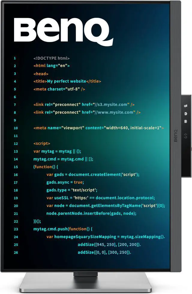 Alt view image 7 of 11 - BenQ RD240Q 24.1” WQXGA Programming Monitor, 90W USB Type-C, Advanced Coding Modes, Coding HotKey, Ergonomic Design, 16:10 Special Ratio, Circadian Mode, Eye-Care Technology, Eco-Friendly Design
