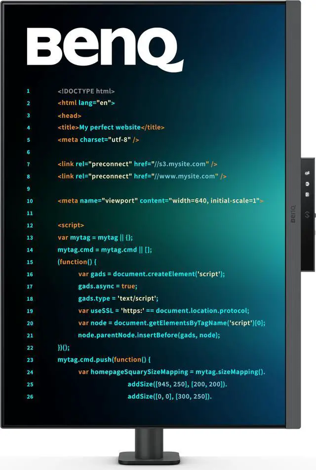 Alt view image 2 of 16 - BenQ RD280UA 28.2” 4K 3840x2560 Programming Monitor Backlight, Ergo Flexible Arm, 90W USB-C, Fine-Coated Panel, Advanced Coding Modes, Night Hours Protection, Coding HotKey, Eye-Care Tech