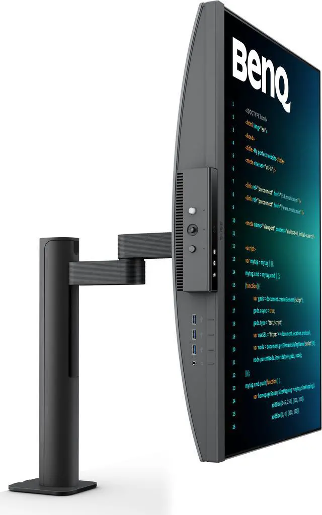 Alt view image 3 of 16 - BenQ RD280UA 28.2” 4K 3840x2560 Programming Monitor Backlight, Ergo Flexible Arm, 90W USB-C, Fine-Coated Panel, Advanced Coding Modes, Night Hours Protection, Coding HotKey, Eye-Care Tech