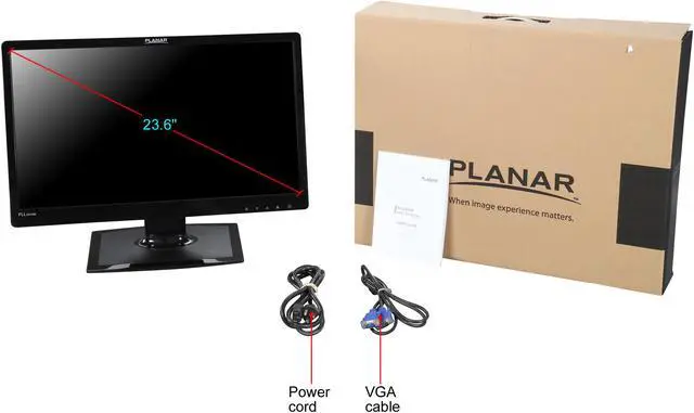 Alt view image 8 of 8 - PLANAR 23.6" 55 - 76Hz (60Hz recommended) FHD LCD Monitor 5 ms D-Sub, DVI PLL2410W