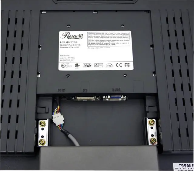 Alt view image 7 of 9 - Rosewill 19" Active Matrix, TFT LCD SXGA LCD Monitor 25 ms R910E