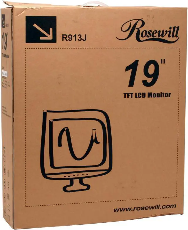 Alt view image 8 of 8 - Rosewill 19" TFT LCD SXGA LCD Monitor 8 ms D-Sub, DVI-I R913J