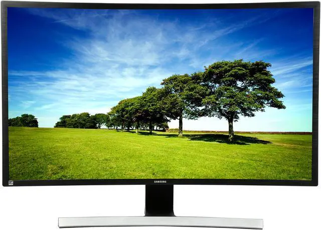 Alt view image 2 of 7 - SAMSUNG S32E590C Glossy Black / Metallic 31.5" Curved  4ms (GTG) HDMI Widescreen LED Backlight LCD Monitor 350 cd/m2 DCR Mega Infinity (5000:1) Built-in Speakers