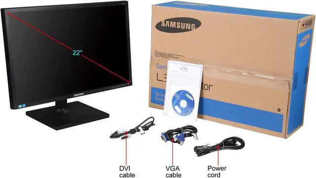 Alt view image 9 of 9 - SAMSUNG 22" 60 Hz TN LCD Monitor 5 ms D-Sub, DVI SE450 Series S22E450BW