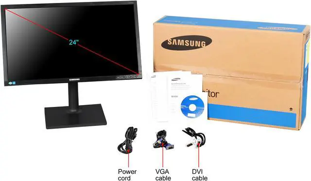 Alt view image 11 of 11 - SAMSUNG SE450 Series S24E450D 24" Full HD 1920 x 1080 VGA DVI DisplayPort Flicker-Free Eye Saver Mode Mega Dynamic Contrast Ratio LED Backlit LCD Monitor