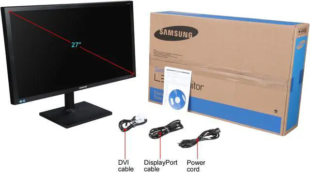 Alt view image 7 of 7 - SAMSUNG SE450 Series S27E450D 27" Full HD 1920 x 1080 VGA DVI DisplayPort Flicker-Free Mega Dynamic Contrast Ratio LED Backlit LCD Monitor for Business