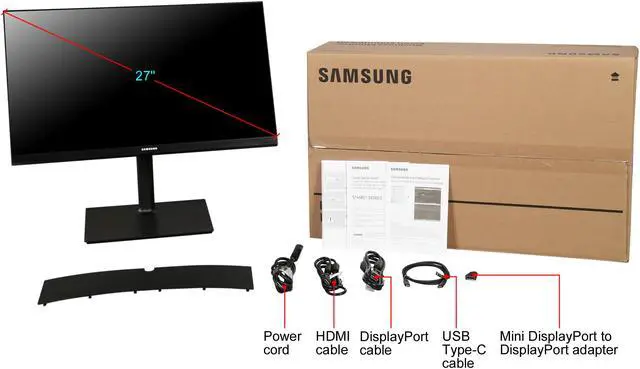 Alt view image 11 of 11 - Samsung SH850 Series S27H850QFN 27" Quad HD 2560 x 1440 2K 60Hz HDMI DisplayPort USB Type-C AMD FreeSync Flicker-Free Eye Saver Mode LED Backlit Height Adjustable PLS Monitor