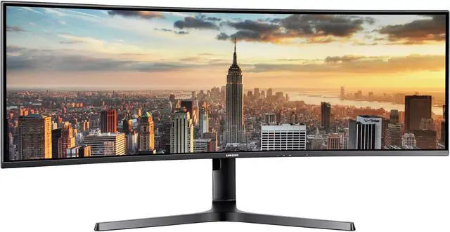 Alt view image 2 of 9 - SAMSUNG C43J890 43" 3840 x 1200 Double FHD 120Hz HDMI DisplayPort USB Type-C 32:10 Curved Super Ultra-Wide Monitor