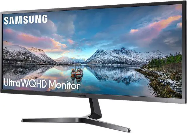 Alt view image 3 of 15 - Samsung LS34J550WQNXZA 34" 3440 x 1440 Ultra WQHD 21:9 2K Resolution 4ms 75Hz 2x HDMI DisplayPort AMD FreeSync Eye Saver Flicker Free LED Backlit Monitor