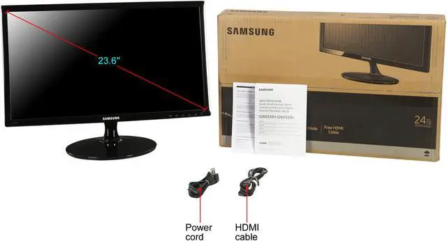 Alt view image 7 of 7 - Samsung S24D332 23.6" 1ms HDMI VGA Flicker Free Technology Widesscreen LED Backlight LCD Monitor