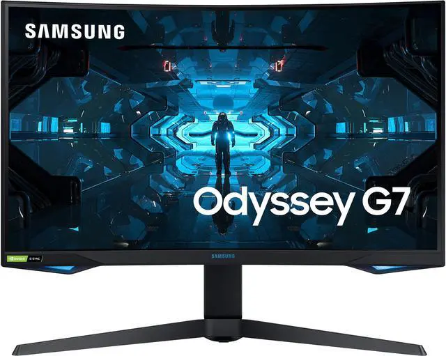 Alt view image 10 of 12 - SAMSUNG Odyssey G7 LC27G75TQSNXZA 27" Quad HD 2560 x 1440 2K 240Hz 1ms 2 x DisplayPort, HDMI G-Sync Compatible Flicker-Free Backlit LED Curved Gaming Monitor