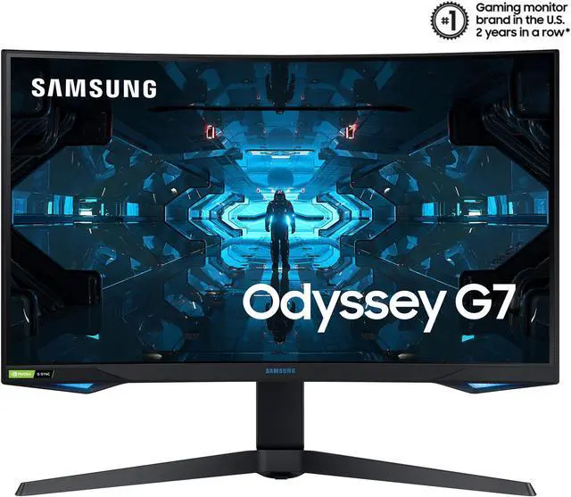 Alt view image 2 of 12 - SAMSUNG Odyssey G7 LC32G75TQSNXZA 32" (31.5" Viewable) QHD 2560 x 1440 (2K) 1ms GTG 240Hz, HDMI 2xDisplayPort, USB, G-Sync Compatible, Pivot, Swivel, Height Adjust Curved Gaming Monitor