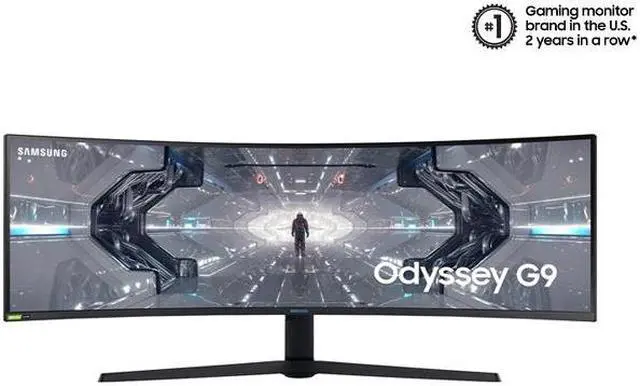 Alt view image 2 of 13 - SAMSUNG Odyssey G9 Series LC49G97TSSNXDC 49" Dual QHD 5120 x 1440 2K 1ms (GTG) 240Hz HDMI, 2x DisplayPort, 2x USB 3.0 AMD FreeSync and G-Sync Compatible Curved DisplayHDR 1000 QLED Gaming Monitor