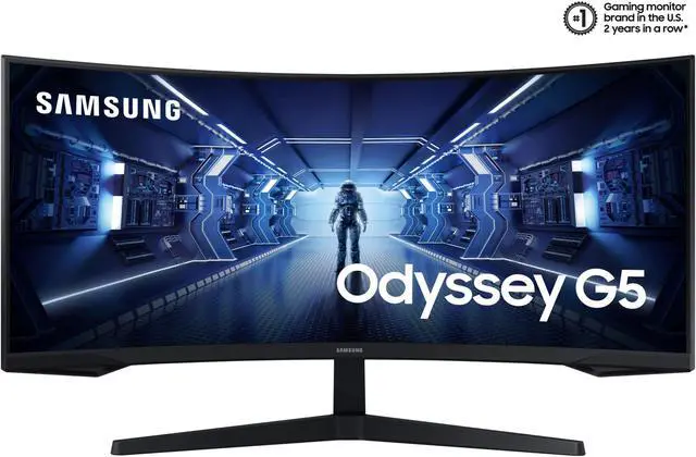 Alt view image 2 of 15 - SAMSUNG Odyssey G5 LC34G55TWWNXZA 34" WQHD 3440 x 1440 (2K) 1ms (MPRT) 165Hz HDR10, HDMI, DisplayPort FreeSync Premium Curved Gaming Monitor