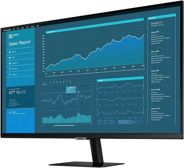 Alt view image 4 of 13 - SAMSUNG M5 Series LS27AM500NNXZA 27" Full HD 1920 x 1080 2 x HDMI, USB Built-in Speakers Smart Monitor with Streaming TV