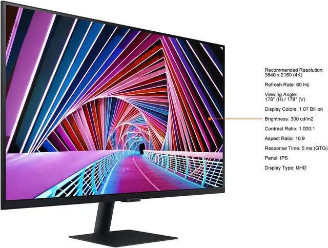 Alt view image 7 of 11 - SAMSUNG S70A ViewFinity LS27A700NWNXZA 27" UHD 3840 x 2160 (4K) IPS HDR10 HDMI, DisplayPort VESA Tilt Monitor