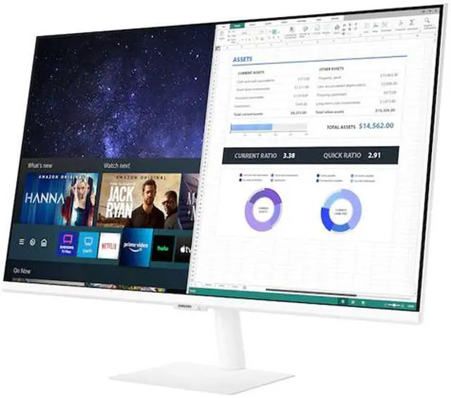 Alt view image 3 of 10 - SAMSUNG 27" 60 Hz VA FHD Smart Monitor and Streaming TV in White 8ms (GTG) HDMI, USB LS27AM501NNXZA