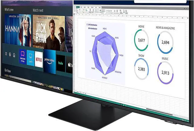 Alt view image 9 of 14 - SAMSUNG M70UA Series LS43AM702UNXZA 43" UHD 3840 x 2160 (4K) 2 x HDMI, USB, USB Type-C Built-in Speakers Smart Monitor and Streaming TV
