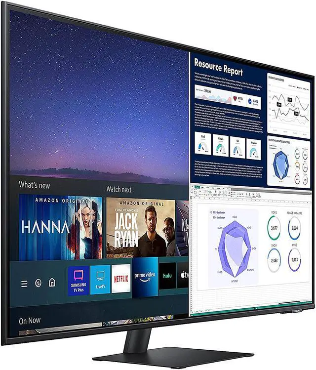 Alt view image 4 of 14 - SAMSUNG M70UA Series LS43AM702UNXZA 43" UHD 3840 x 2160 (4K) 2 x HDMI, USB, USB Type-C Built-in Speakers Smart Monitor and Streaming TV