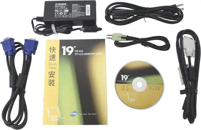 Alt view image 9 of 10 - CMV 19" TFT LCD SXGA LCD Monitor 21 ms D-Sub, DVI-D CM-926D