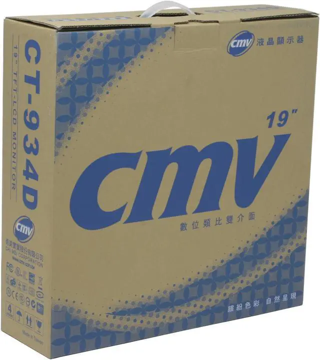 Alt view image 9 of 9 - CMV 19" Active Matrix, TFT LCD SXGA LCD Monitor 8 ms D-Sub, DVI-D CT-934D