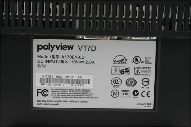 Alt view image 7 of 9 - Polyview 17" Active Matrix, TFT LCD SXGA LCD Monitor 10 ms V17D