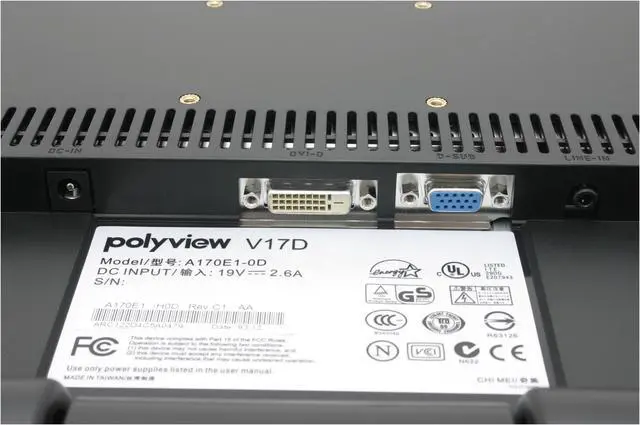 Alt view image 8 of 9 - Polyview 17" Active Matrix, TFT LCD SXGA LCD Monitor 10 ms V17D