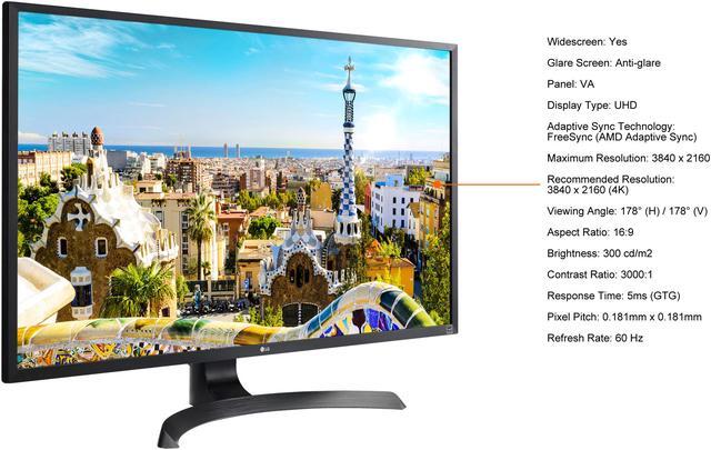 Alt view image 5 of 15 - LG 32UD59-B 32" 4K UHD 3840 x 2160 60hz 2 x HDMI DisplayPort Flicker Safe Anti-Glare FreeSync Height Adjustable LCD Monitor