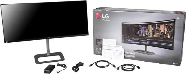 Alt view image 9 of 9 - LG 34UC87C Black 34" 5ms Ultrawide QHD Curved Monitor IPS Panel 300 cd/m2 5000000:1, HDMI, DisplayPort, USB3.0, 7w x 2 speakers, 4-Screen Split, Flicker Safe