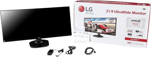 Alt view image 7 of 7 - LG 34UM57-P Black 34" Ultrawide LED Backlight FreeSync Monitor IPS Panel 250 cd/m2 DFC 5million:1, Dual HDMI, DisplayPort
