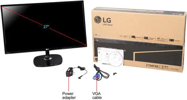 Alt view image 8 of 7 - LG 27MP48HQ-P Black 27" IPS LED LCD Monitor, 1920 x 1080, 5ms Response Time, 60 Hz Refresh Rate, D-Sub, HDMI