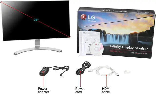 Alt view image 8 of 8 - LG 24MP88HV-S 24" Silver Full HD IPS Monitor Widescreen 1920 x 1080 Flicker Safe Black Stabilizer and On Screen Control w/ Screen Split 2.0 HDMI