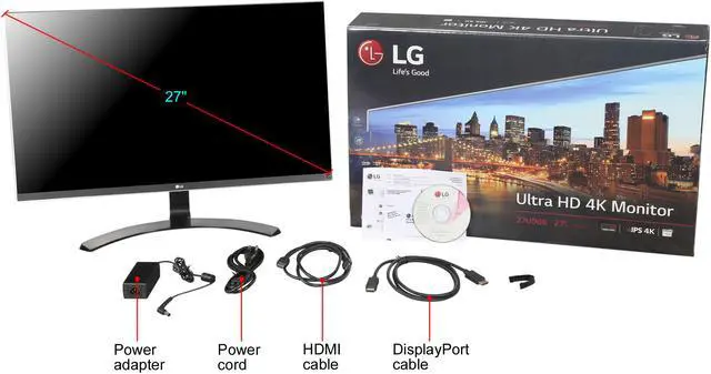 Alt view image 8 of 8 - LG 27UD68-P 27" FreeSync IPS LED Monitor 4K UHD 3840 x 2160 16:9 Widescreen On-Screen Control with Screen Split Game Mode & Black Stabilizer HDMI DisplayPort