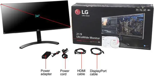 Alt view image 8 of 8 - LG 34UM88C-P 34" FreeSync IPS LED Monitor 3440 x 1440 WQHD 21:9 UltraWide 60HZ USB 3.0 Quick Charge HDMI DisplayPort Connectors Certified Refurbished