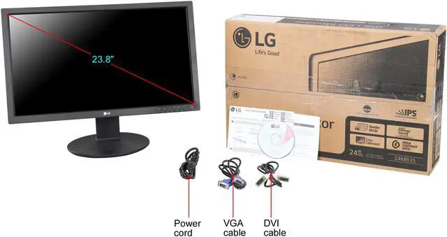 Alt view image 8 of 8 - LG 23.8" IPS FHD LCD Monitor Certified Refurbished 5 ms D-Sub, DVI, USB 24MB35PU-B