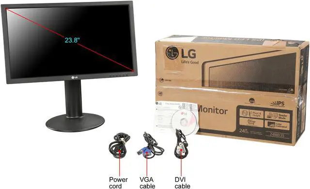 Alt view image 10 of 10 - LG 23.8" IPS FHD LCD Monitor 5 ms D-Sub, DVI, USB 24MB35PU-B