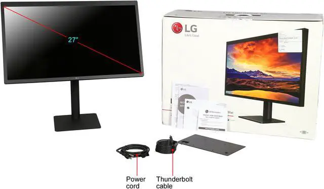 Alt view image 9 of 8 - LG UltraFine 27MD5KB-B Black 27" 5K WFHD IPS LED Monitor,  500 cd/m2, Thunderbolt, Tilt, Height Adjustable, VESA Compatible