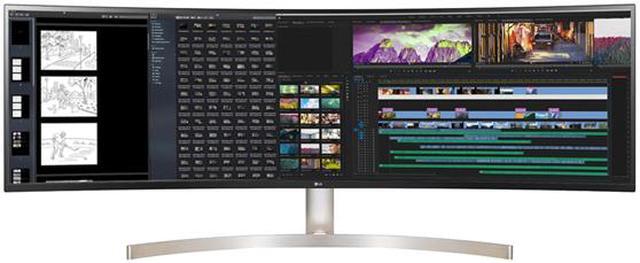 Alt view image 4 of 10 - LG 49WL95C-W 49" Dual Quad HD 5120 x 1440 2K 60 Hz 2 x HDMI DisplayPort USB Type-C Built-in Speakers HDR 10 UltraWide Anti-Glare Backlit LED Curved Monitor