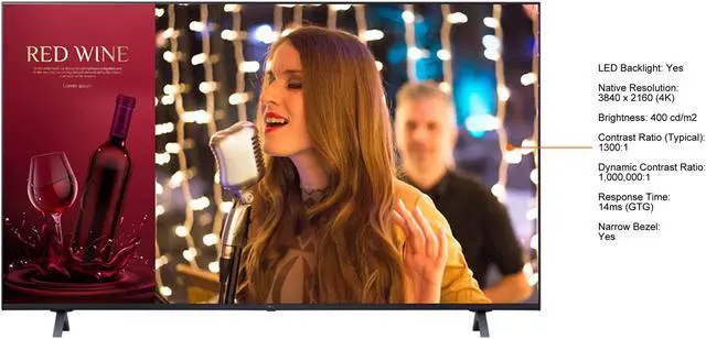 Alt view image 2 of 6 - LG 55" UR340C Series UHD Commercial TV with Management Software, Scheduler and Certified Crestron Connected