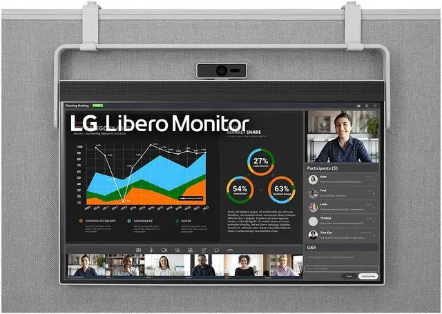 Alt view image 7 of 15 - LG 27" 75 Hz IPS QHD IPS Libero Monitor with Detachable Full HD Webcam 5 ms (GtG at Faster) FreeSync (AMD Adaptive Sync) Flat Panel 27MQ70QC-S