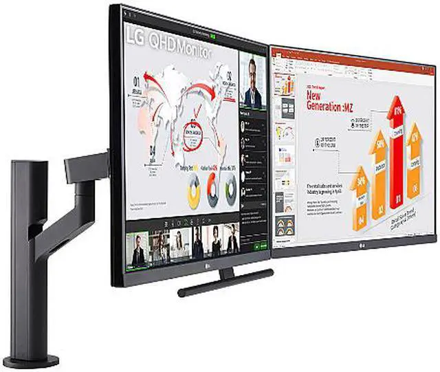 Alt view image 4 of 14 - LG 27QP88D-B2 27" QHD 2560 x 1440 (2K) 75 Hz FreeSync (AMD Adaptive Sync) Ergo Dual with USB-C and DP Daisy Chain Monitor