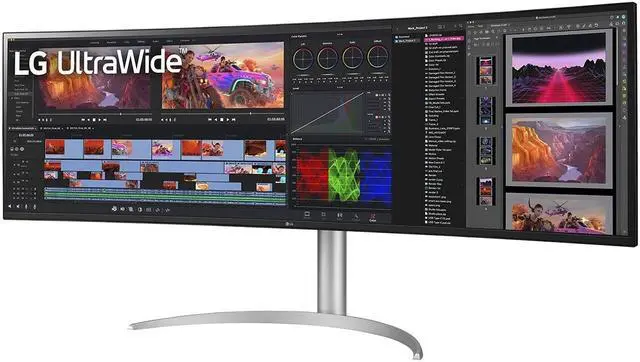 Alt view image 2 of 9 - LG 49" 144 Hz IPS gaming monitor NVIDIA G-Sync™ NVIDIA G-SYNC Compatible; RADEON FreeSync™ FreeSync Premium Pro Color Gamut (Min.) DCI-P3 90% (CIE 1976); Color Gamut (Typ.) DCI-P3 98% (CIE1976) 49WQ95C-W
