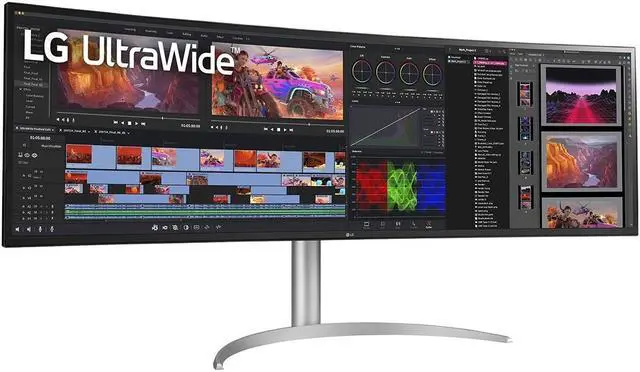 Alt view image 4 of 9 - LG 49" 144 Hz IPS gaming monitor NVIDIA G-Sync™ NVIDIA G-SYNC Compatible; RADEON FreeSync™ FreeSync Premium Pro Color Gamut (Min.) DCI-P3 90% (CIE 1976); Color Gamut (Typ.) DCI-P3 98% (CIE1976) 49WQ95C-W