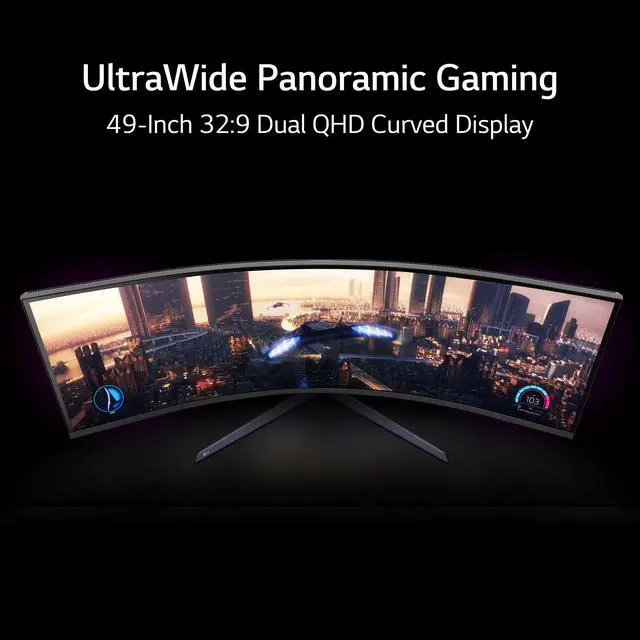 Alt view image 15 of 14 - LG 49" 240 Hz VA DQHD Curved Gaming Monitor FreeSync Premium Pro (AMD Adaptive Sync) 5120 x 1440 DCI-P3 95% (CIE1976) UltraGear 49GR85DC-B tilt height  Swivel Adjust