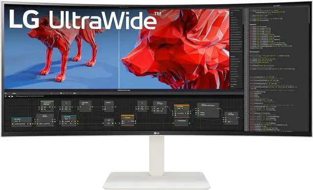Main image of LG 38WR85QC-W 38" Curved UltraWide WQHD Nano IPS VESA Display HDR600 144Hz 1ms USB Type-C 90W Computer Monitor NVIDIA G-SYNC AMD FreeSync Premium Pro HDMI DisplayPort Tilt/Height/Swivel Stand White