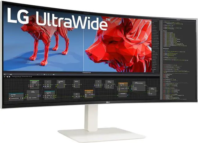 Alt view image 2 of 7 - LG 38WR85QC-W 38" Curved UltraWide WQHD Nano IPS VESA Display HDR600 144Hz 1ms USB Type-C 90W Computer Monitor NVIDIA G-SYNC AMD FreeSync Premium Pro HDMI DisplayPort Tilt/Height/Swivel Stand White