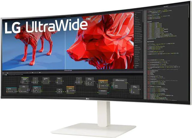 Alt view image 3 of 7 - LG 38WR85QC-W 38" Curved UltraWide WQHD Nano IPS VESA Display HDR600 144Hz 1ms USB Type-C 90W Computer Monitor NVIDIA G-SYNC AMD FreeSync Premium Pro HDMI DisplayPort Tilt/Height/Swivel Stand White